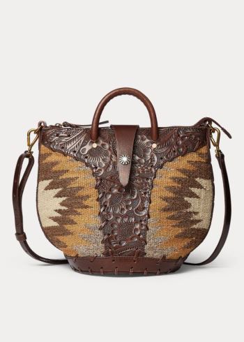 Ralph Lauren Læder-Trim Tote Hnědé Krém Viacfarebný | NGBG9Lpi