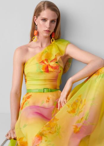 Ralph Lauren Makalla One-Shoulder Šaty Oranžové Viacfarebný | 2k9IcXaK