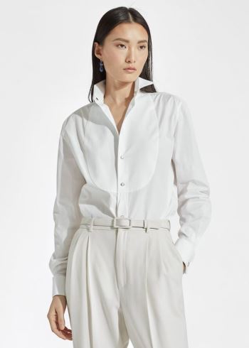 Ralph Lauren Marlie Wingtip Bavlněné Shirt Bílé | qVrZ2rWA