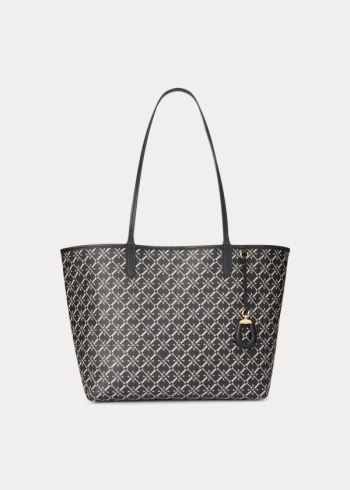 Ralph Lauren Medium Collins Tote Černé Bílé | KPasJ7M4