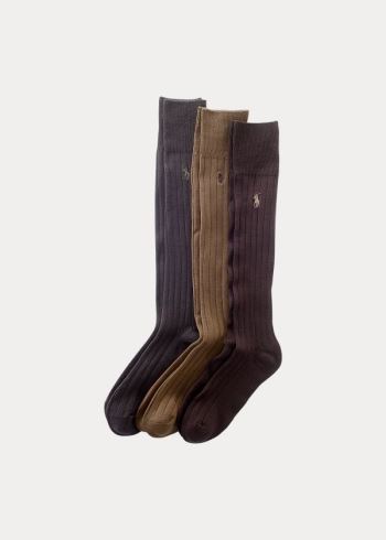 Ralph Lauren Mercerized Slack Sock 3-Pack Hnědé | 8khy1s2V
