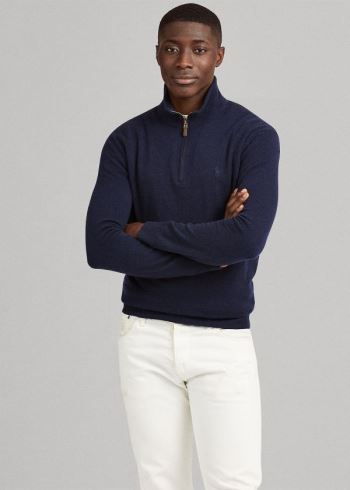 Ralph Lauren Merino Quarter-Zip Svetrové Blankyt | 9lYqWEnk