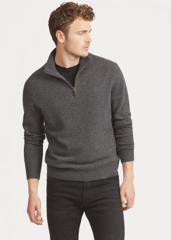 Ralph Lauren Merino Quarter-Zip Svetrové Šedé | xLmXRaHR