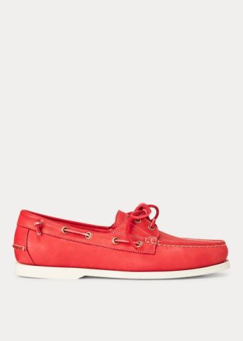 Ralph Lauren Merton Læder Lodní Shoe Červené | pd9fokRd