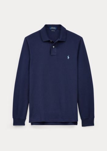 Ralph Lauren Mesh Long-Sleeve Polo Shirt Tmavě Blankyt | 0fl4dpwj