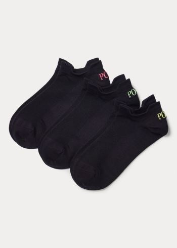 Ralph Lauren Microfiber Sportovní Sock 3-Pack Černé | E3lXRSCD