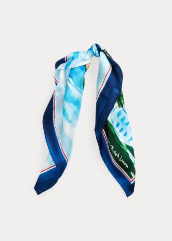 Ralph Lauren Natalie Silk Twill Scarf Tyrkysové Viacfarebný | t6X6NhOS
