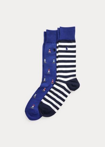 Ralph Lauren Nautical Šaty Sock 2-Pack Královská Modrá Blankyt | fAQQwrTU