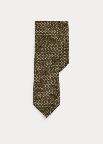 Ralph Lauren Neat Linen Narrow Tie Olivy Zelené Viacfarebný | Gi9Vwa9a
