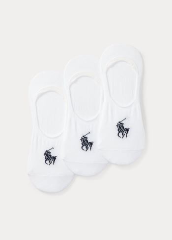 Ralph Lauren No-Show Liner Sock 3-Pack Bílé | dUhcMBET