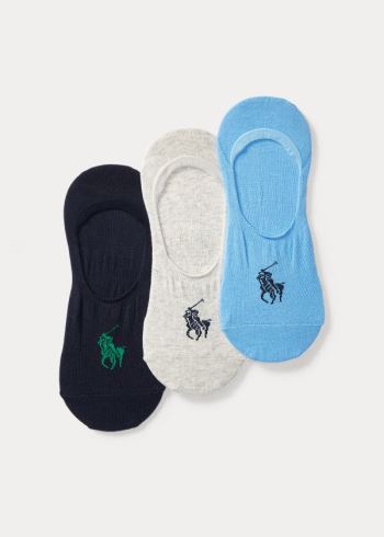 Ralph Lauren No-Show Liner Sock 3-Pack Tmavě Blankyt Šedé Blankyt | wg2ESGVS