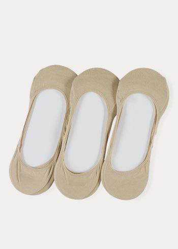 Ralph Lauren No-Show Šaty Sock Three-Pack Hnědožlutý | IhKEmzrM