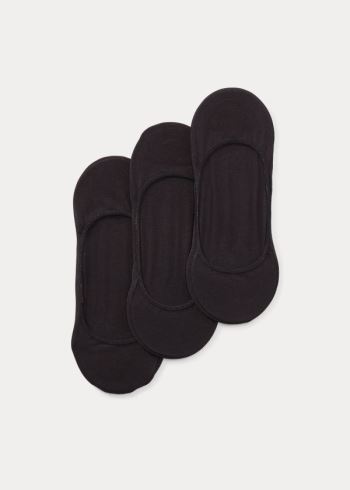 Ralph Lauren No-Show Šaty Sock Three-Pack Černé | XP5yva5s