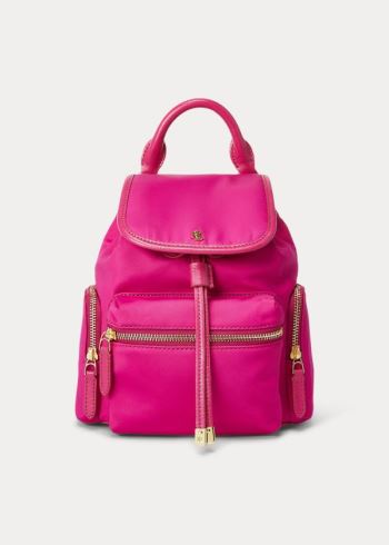 Ralph Lauren Nylon Keely Small Backpack Tmavě Fuchsie | NrwREA2o