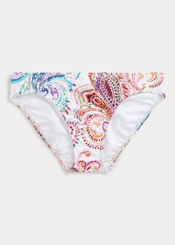 Ralph Lauren Paisley Hipster Bikiny Bottom Bílé | 6mDTScKe