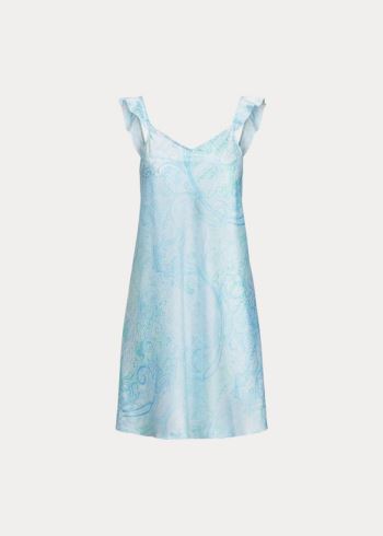 Ralph Lauren Paisley-Print Satin Chemise Mátově Zelená | Oqbqdsdb