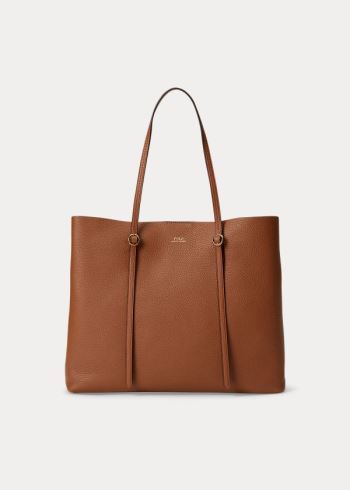 Ralph Lauren Pebbled Læder Lennox Tote Hnědé | oX47weZ0