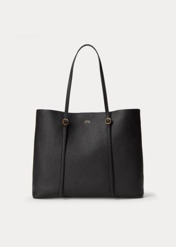 Ralph Lauren Pebbled Læder Lennox Tote Černé | Z3oXPW1r