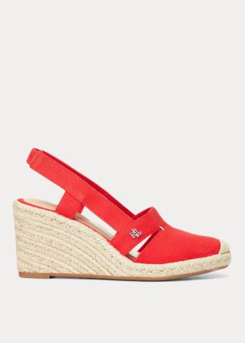 Ralph Lauren Penelopie Platene Espadrilky Červené | RDJBX6tH