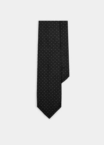 Ralph Lauren Pin Dot Peau de Soie Tie Černé | 67bla9zs