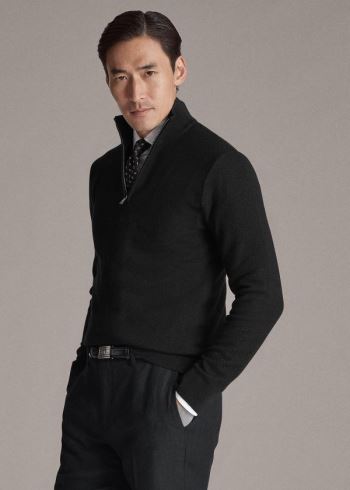 Ralph Lauren Piqué Merino-Cashmere Svetrové Černé | pBFkGjBr