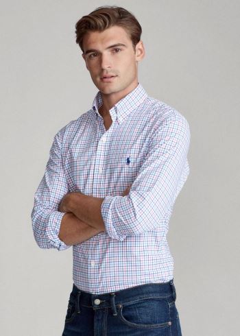 Ralph Lauren Plaid Poplin Shirt Růžové Blankyt Viacfarebný | bnh8BxrB