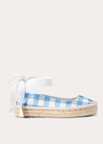 Ralph Lauren Platene Gingham Espadrilky Blankyt Bílé | l5QC8rBS