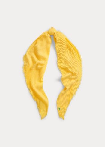 Ralph Lauren Pleated Fringe Scarf Citrón | k732Y3rR