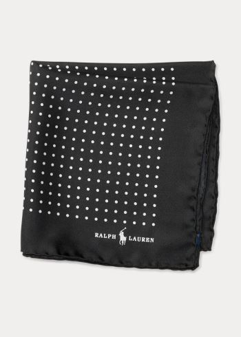 Ralph Lauren Polka-Dot Silk Pocket Square Černé | ZXxN8NoI