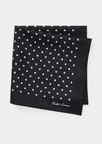 Ralph Lauren Polka-Dot Silk Pocket Square Černé | xYM3jXe0
