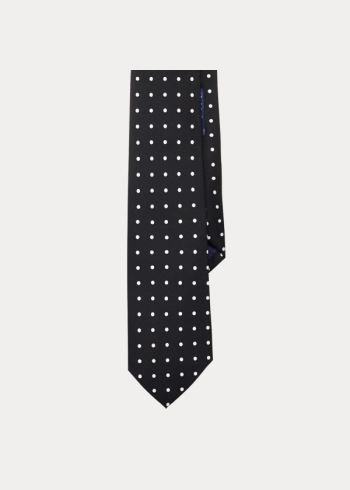 Ralph Lauren Polka-Dot Silk Satin Tie Černé | hvqvLO5v