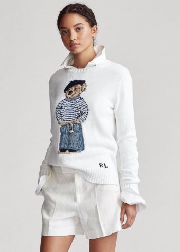 Ralph Lauren Polo Bear Bavlněné Svetrové Bílé | OA4iMF8y