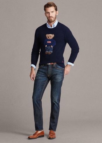Ralph Lauren Polo Bear Cashmere Svetrové Tmavě Blankyt | bCro1Yma