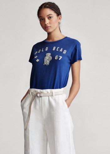 Ralph Lauren Polo Bear Patch Jersey Tee Královská Modrá Tmavě Blankyt | 1Vb9yT9U