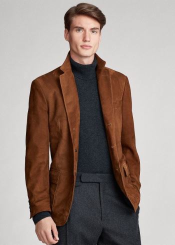 Ralph Lauren Polo Semišové Sportovní Coat Hnědé | 0u6eNfle