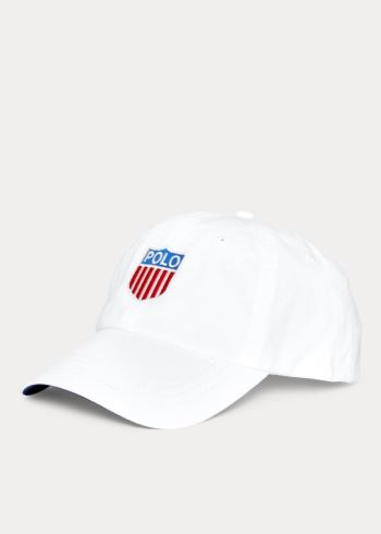 Ralph Lauren Polo Shield Bavlněné Twill Cap Bílé Viacfarebný | PtqBb1KC