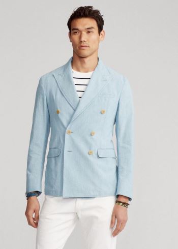 Ralph Lauren Polo Soft Chambray Sportovní Coat Světle Blankyt | viIrZ1rl