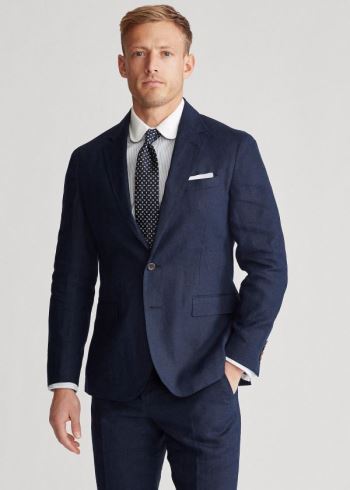 Ralph Lauren Polo Soft Linen Sportovní Coat Tmavě Tmavě Blankyt | LsxgTDDA
