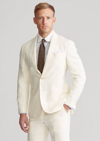 Ralph Lauren Polo Soft Linen Sportovní Coat Světle Krém | U8ooNM2H
