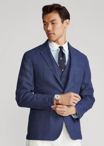 Ralph Lauren Polo Soft Tweed Sportovní Coat Indigo Blankyt | sUN47D4m