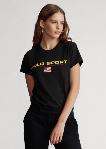 Ralph Lauren Polo Sportovní Crewneck Tee Černé | ELHoD6Vz