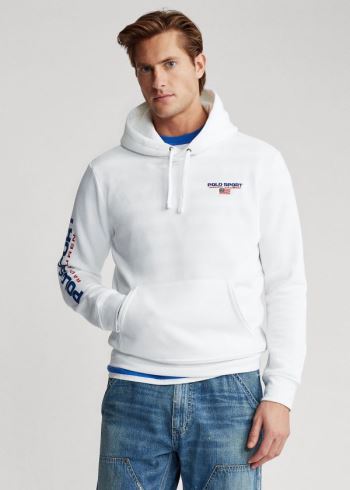 Ralph Lauren Polo Sportovní Fleece Hoodie Bílé | fALXt3rh