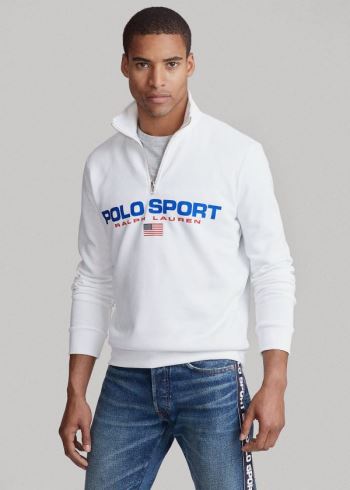 Ralph Lauren Polo Sportovní Fleece Sweatshirt Bílé | w7yc0hkb