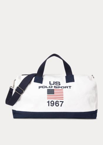 Ralph Lauren Polo Sportovní Platene Duffel Bag Bílé Tmavě Blankyt | nsYf1a09