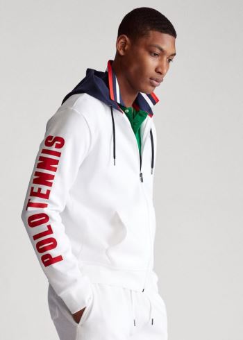 Ralph Lauren Polo Tenisové Double-Knit Hoodie Bílé | tj09t6Hg