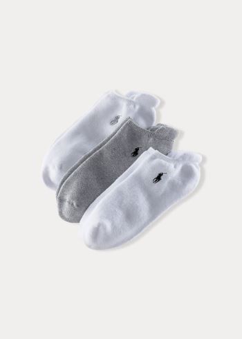 Ralph Lauren Polstrované Heel Low Sock 3-Pack Šedé Bílé | iS0INSuI