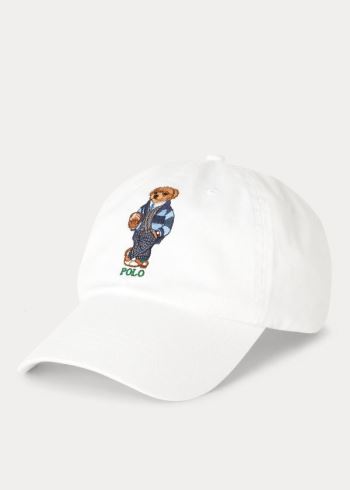 Ralph Lauren Preppy Bear Chino Cap Bílé | YpzmVWBp