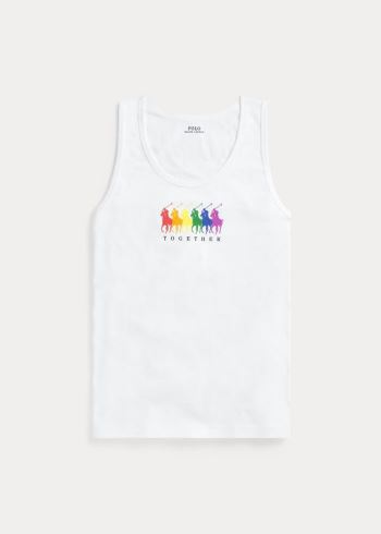 Ralph Lauren Pride Bavlněné Graphic Tank Top Bílé | LQV6HTno