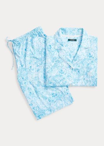 Ralph Lauren Print Bavlněné Bermuda PJ Set Blankyt | 7DIsjpM0