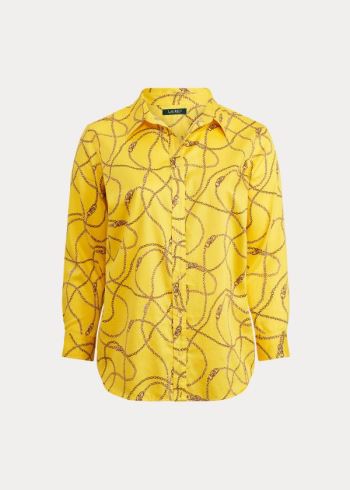 Ralph Lauren Print Bavlněné-Sateen Shirt Žluté Viacfarebný | K7dlMHAH
